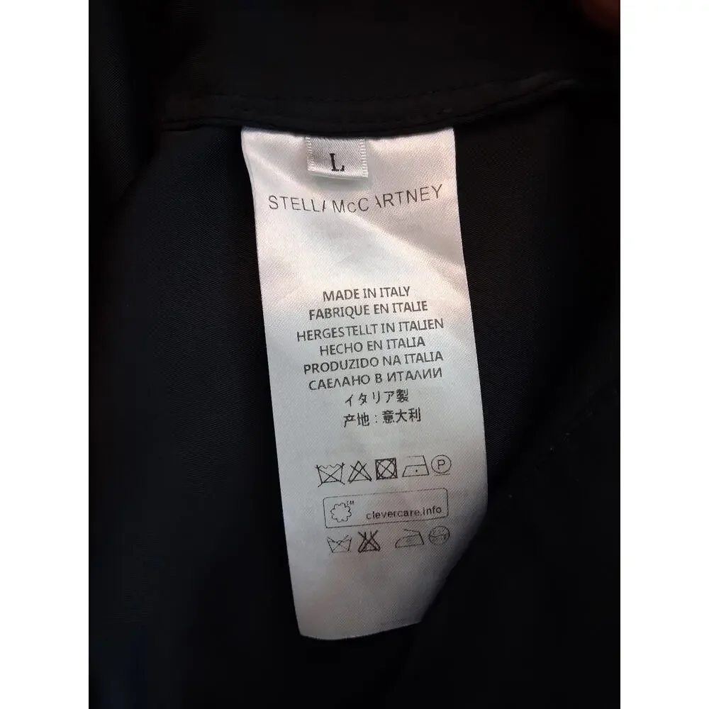 Stella McCartney 100% Silk Black 2 Piece Pajama Set Gold Piping Size Large